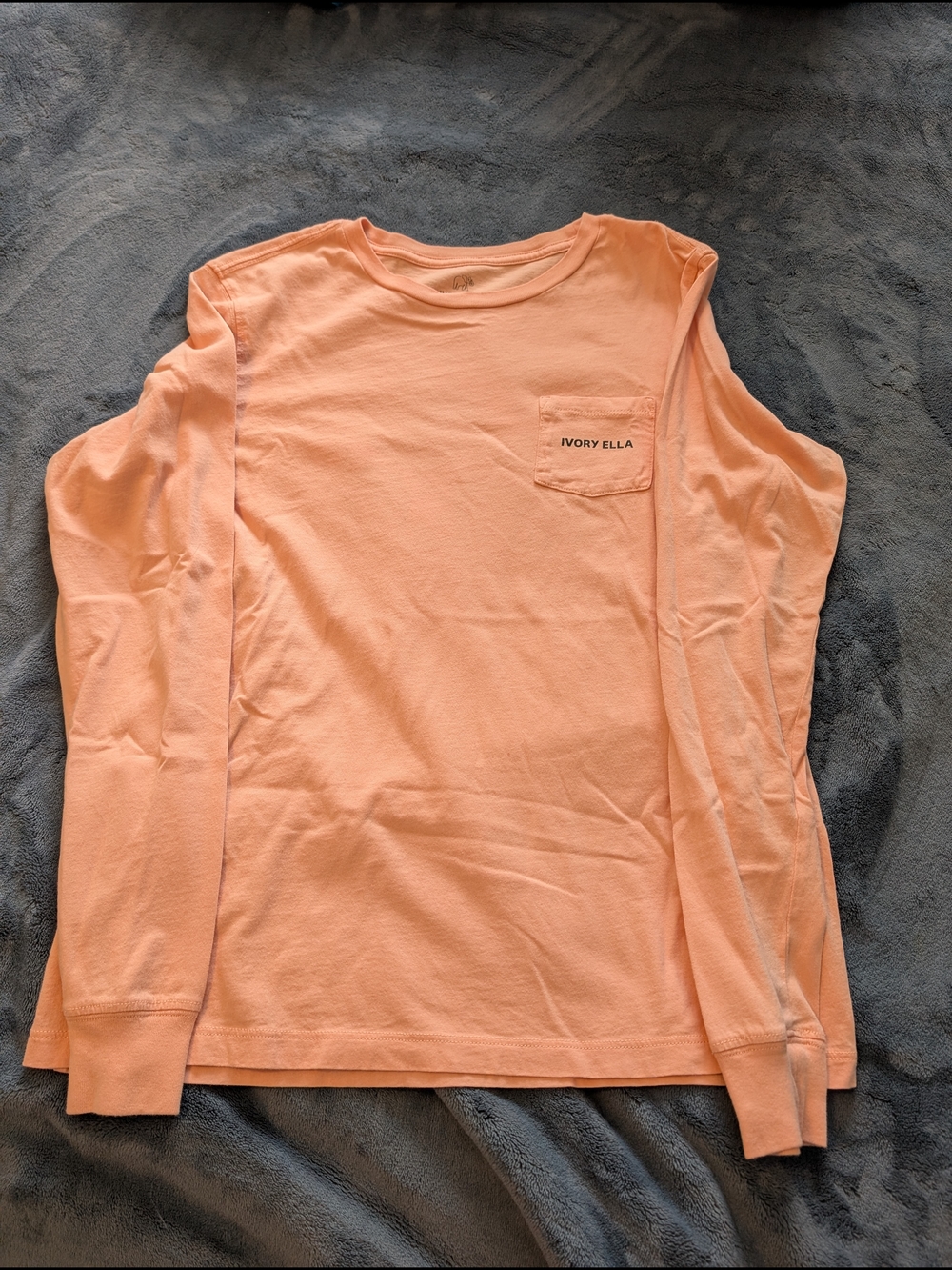 Ivory Ella Long Sleeve Pocket Tee - Peach